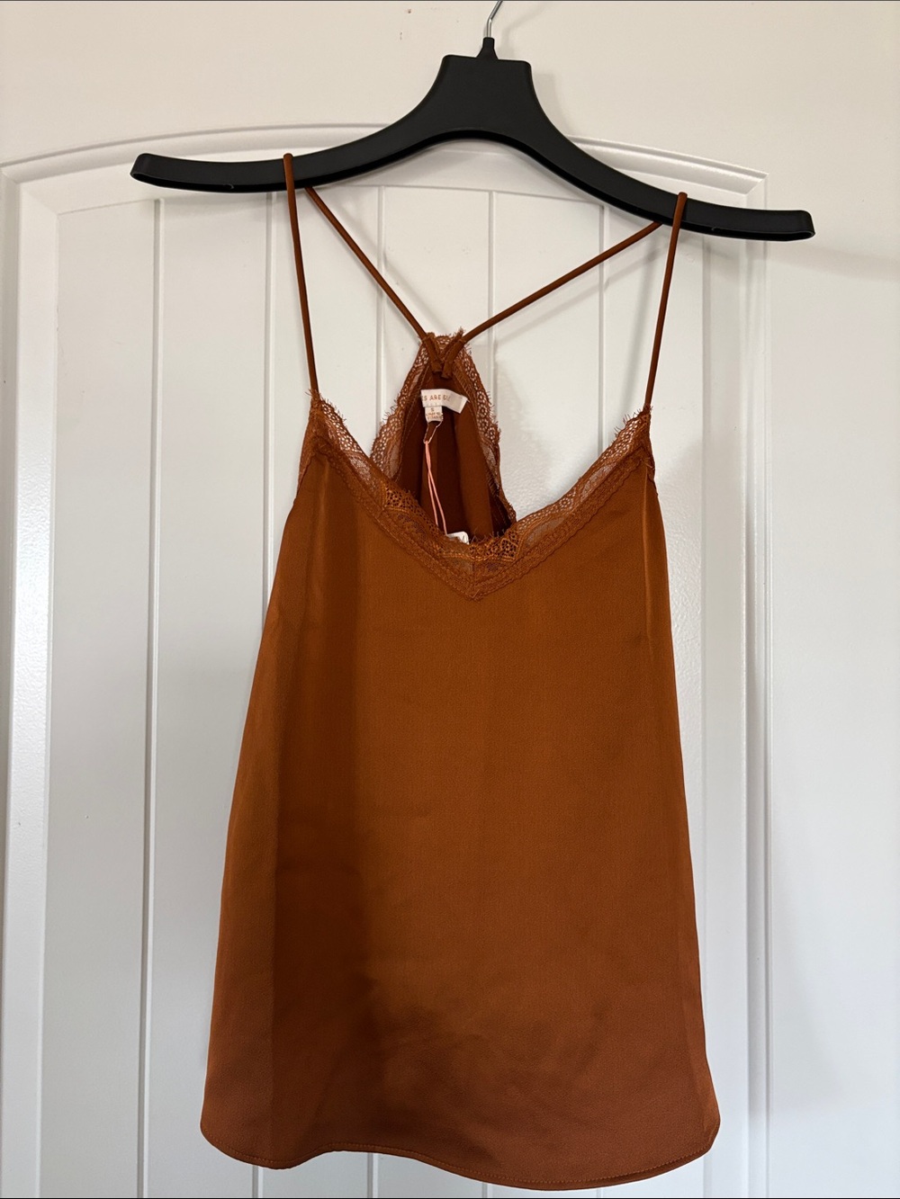 Skies Are Blue Rust Lace-Trim Strappy Camisole